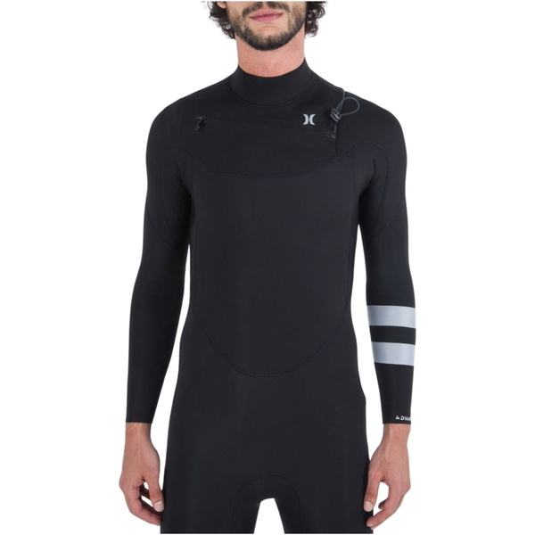 2024 Hurley Da Uomo Advant 3/2mm Chest Zip Muta MFS0013302 - Black